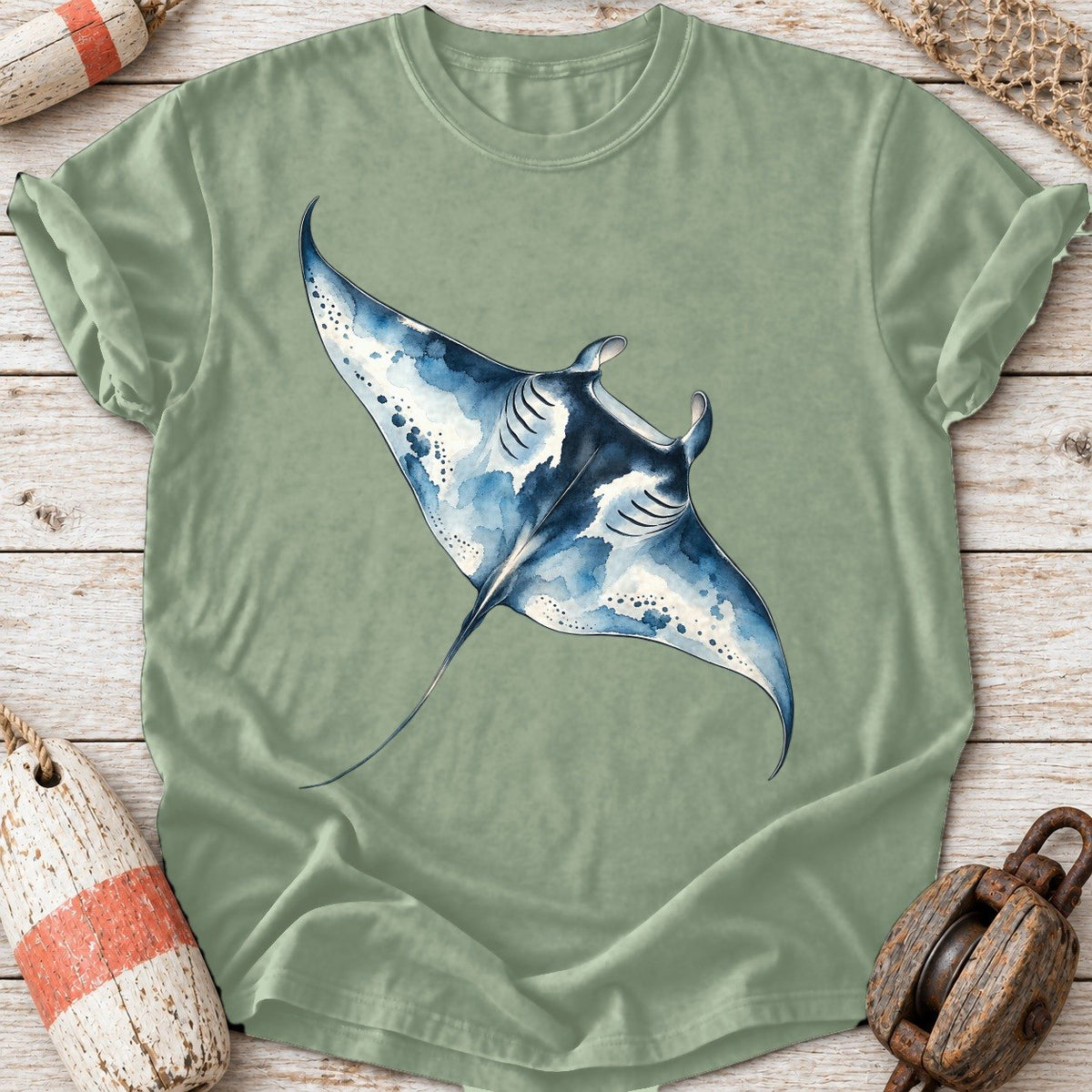 Ink Wash Manta Ray