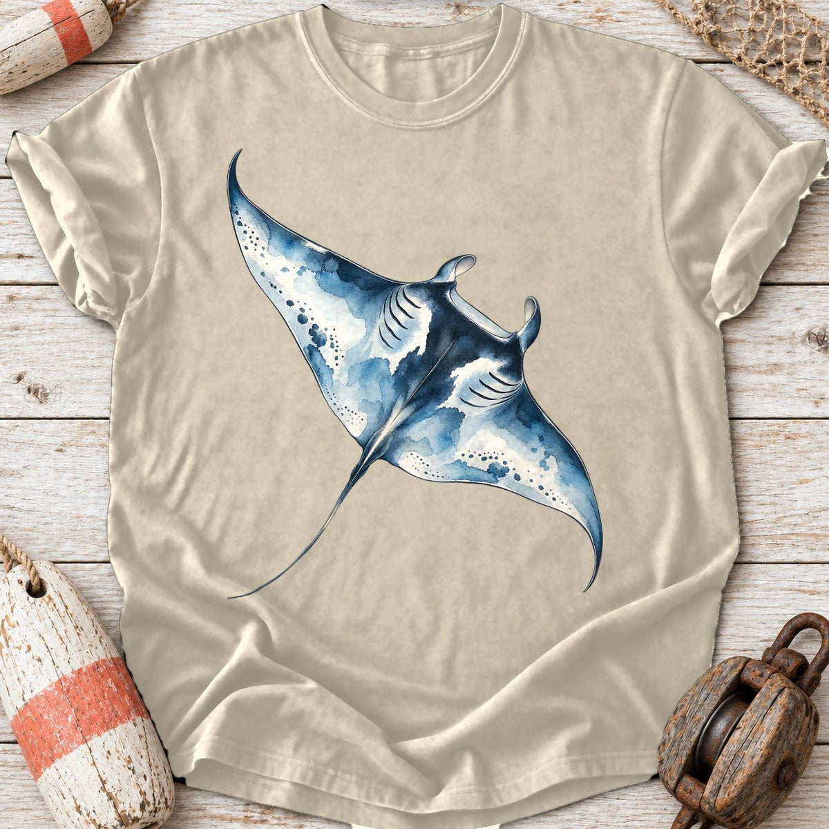 Ink Wash Manta Ray