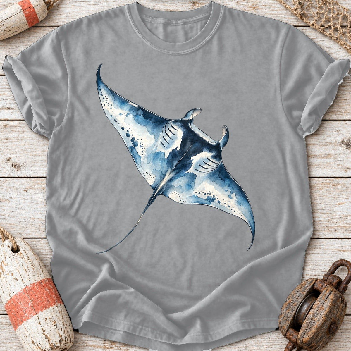 Ink Wash Manta Ray