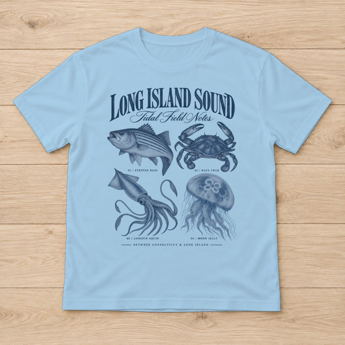Long Island Tidal Notes t-shirt in Light Blue
