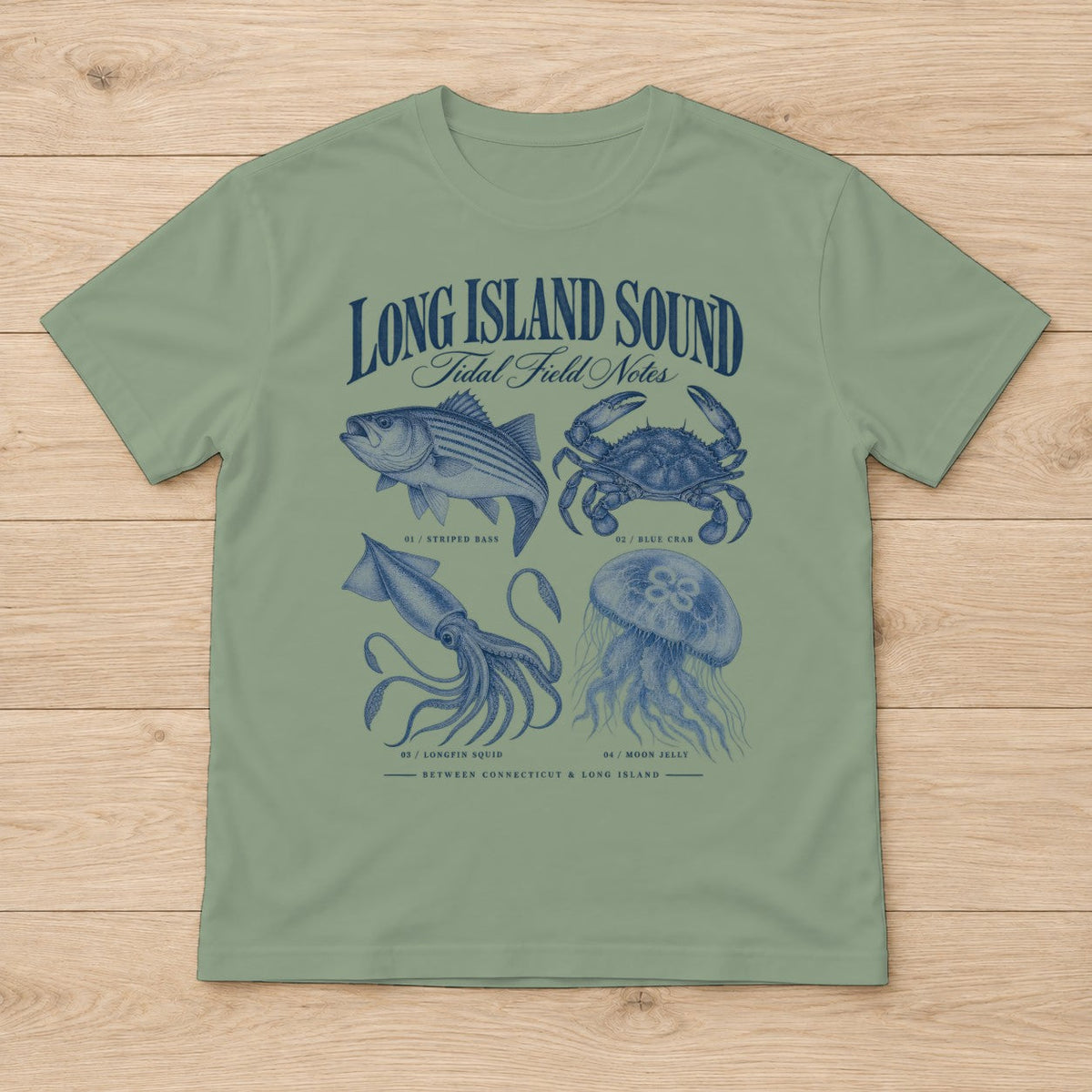 Long Island Tidal Notes t-shirt in Sage