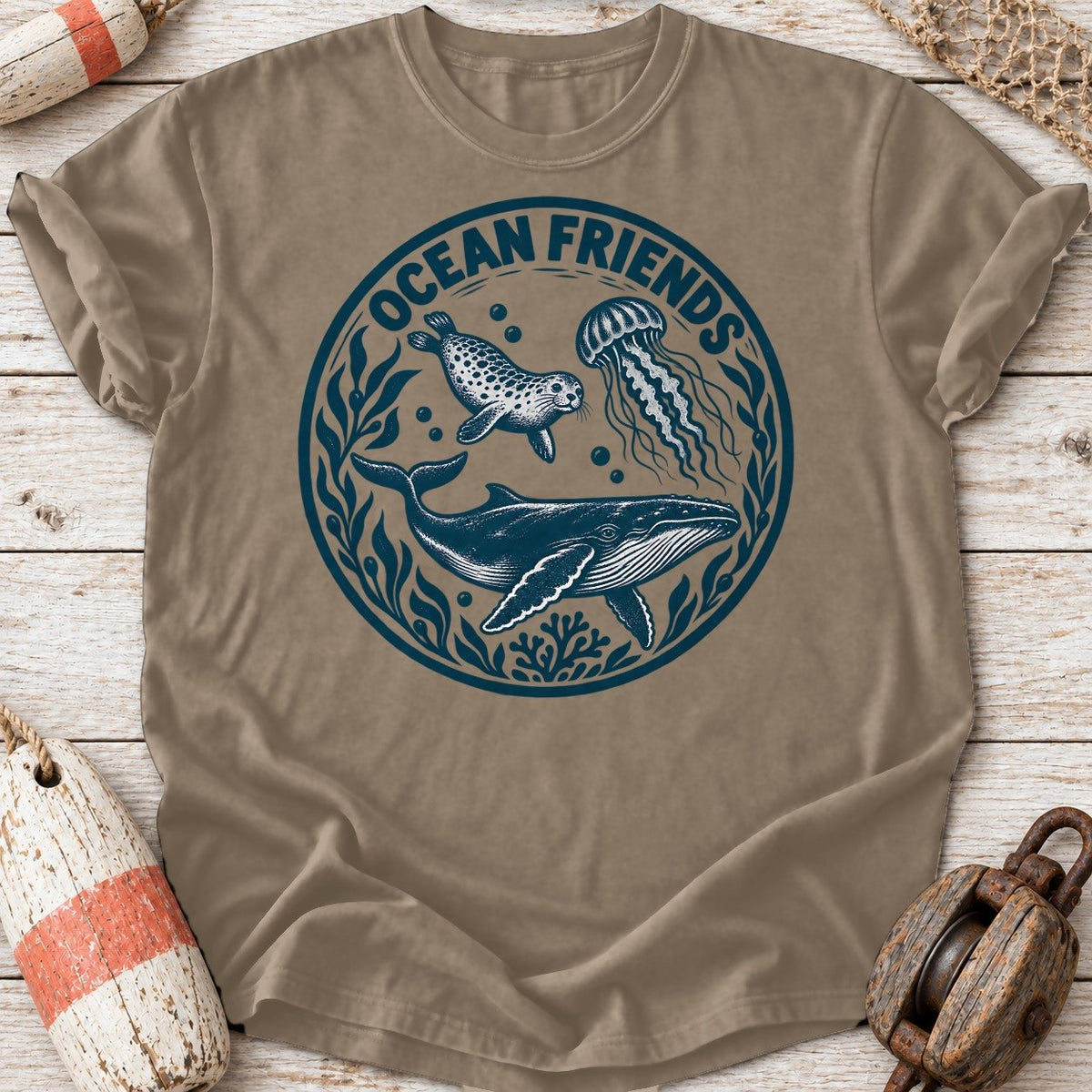 Ocean Friends Woodcut