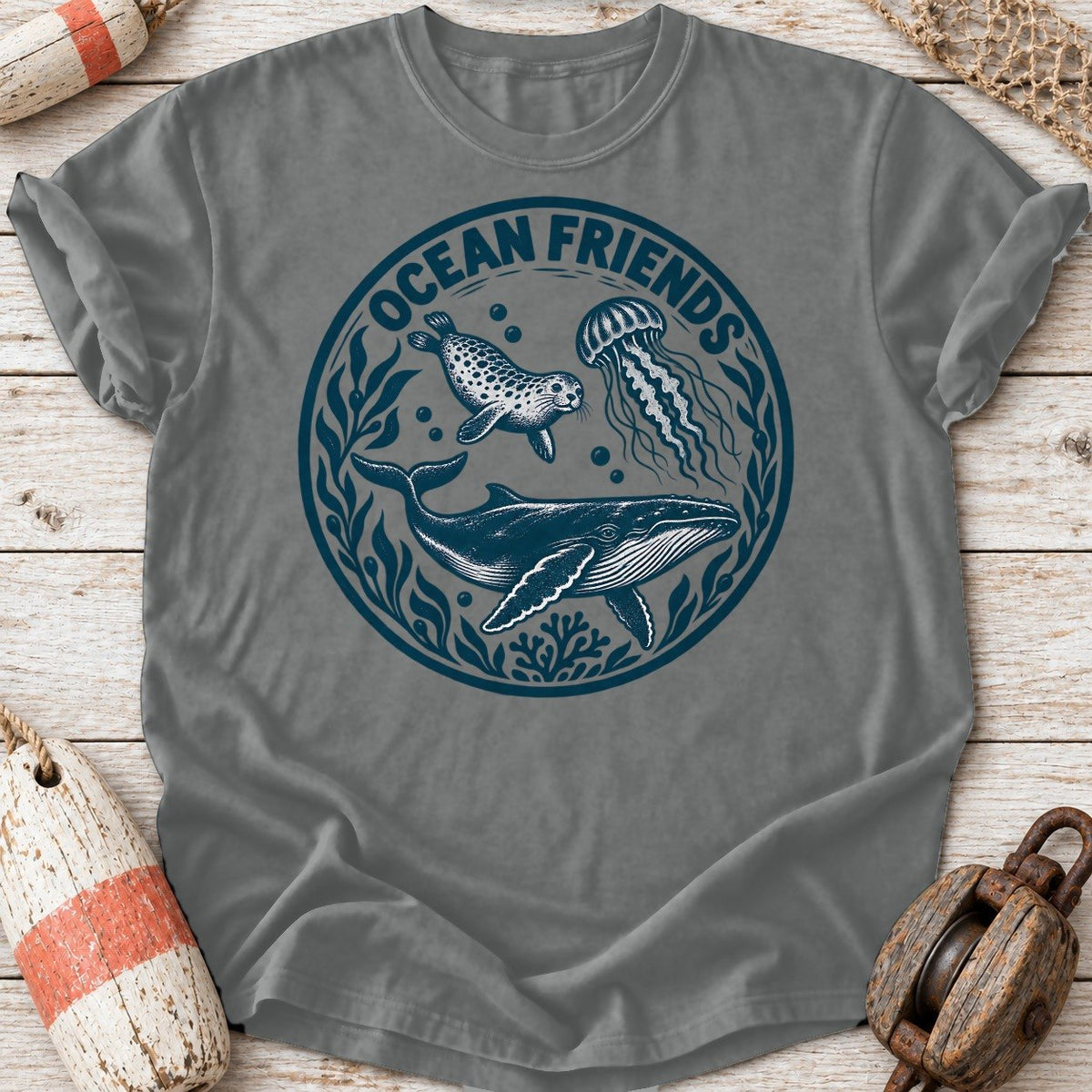 Ocean Friends Woodcut