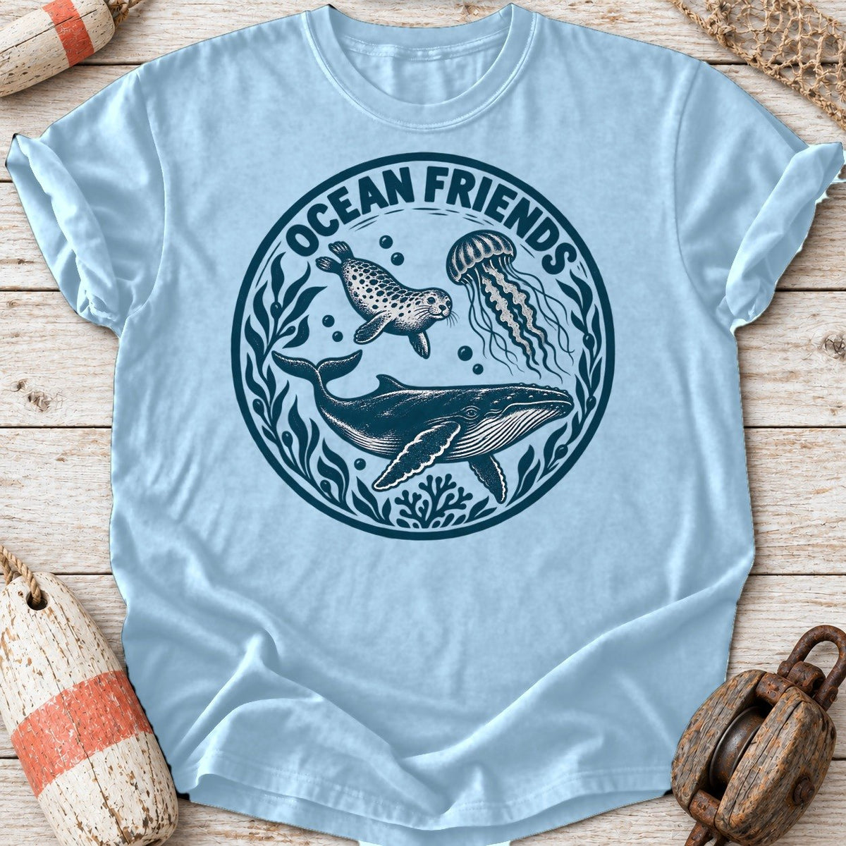 Ocean Friends Woodcut