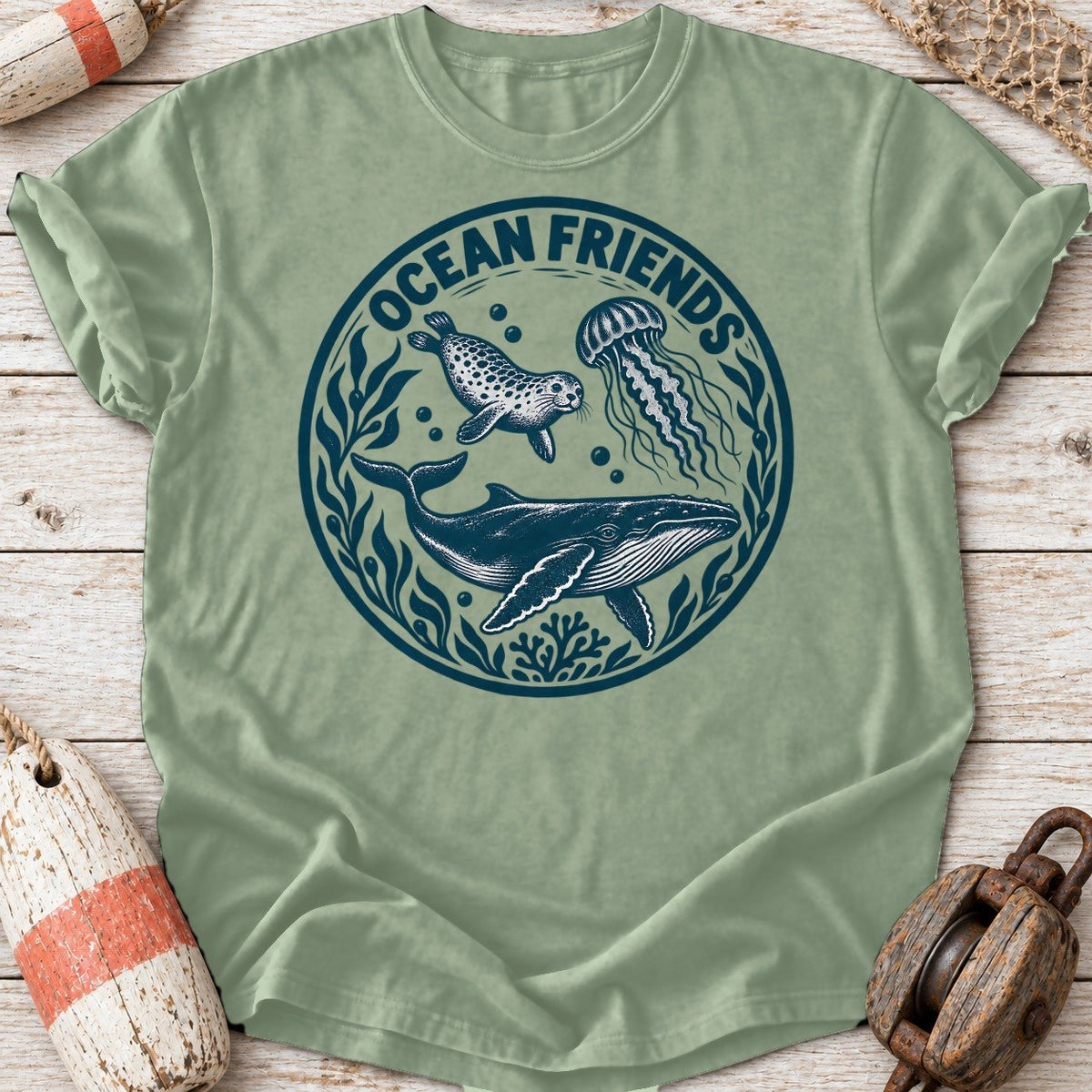 Ocean Friends Woodcut