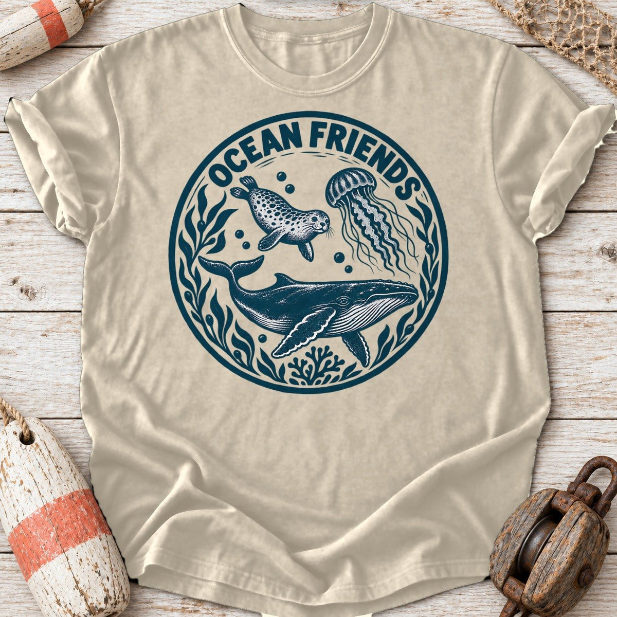 Ocean Friends Woodcut