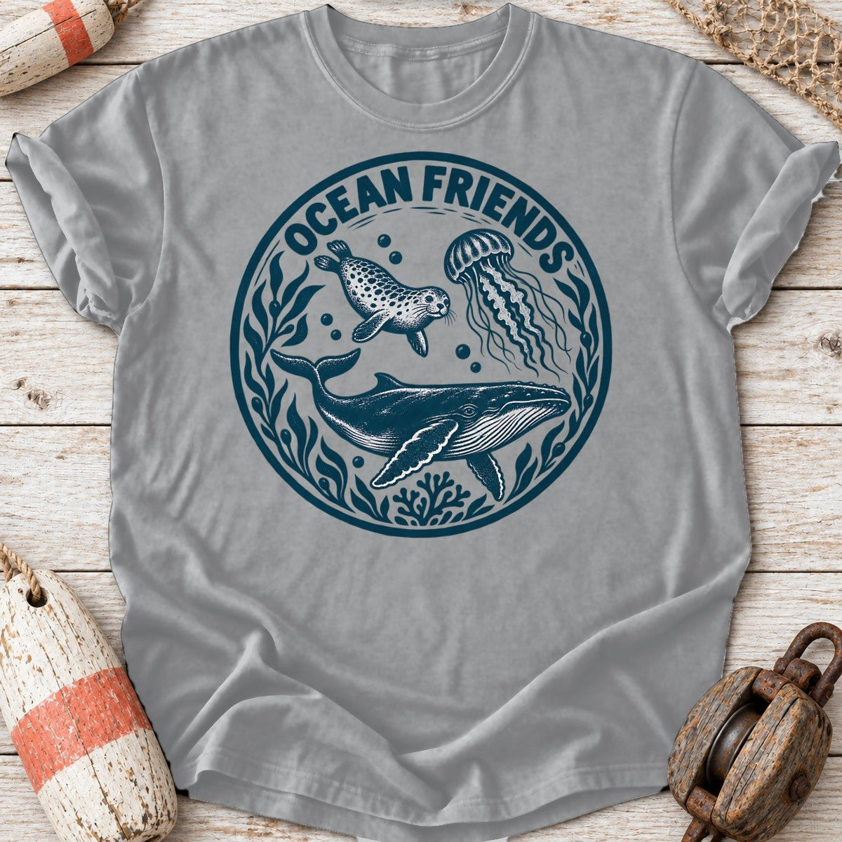Ocean Friends Woodcut