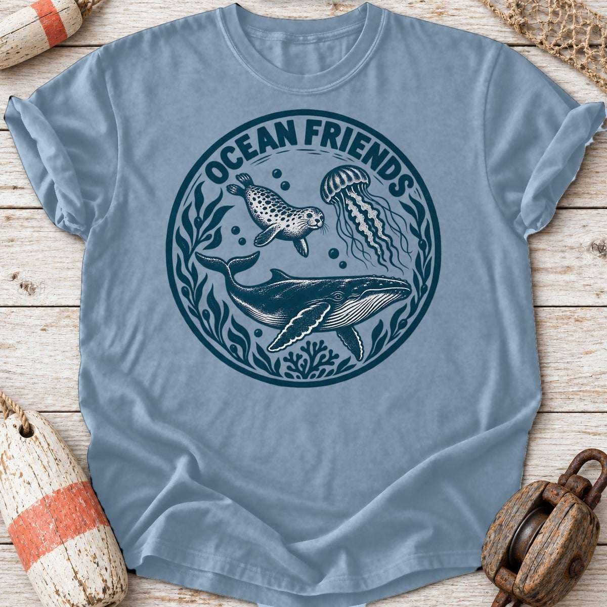 Ocean Friends Woodcut