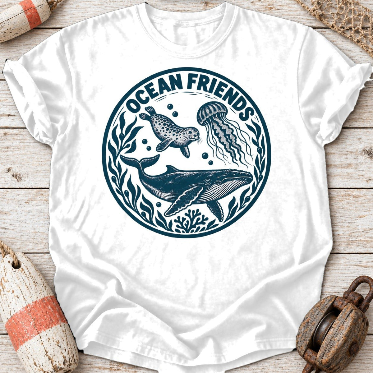 Ocean Friends Woodcut