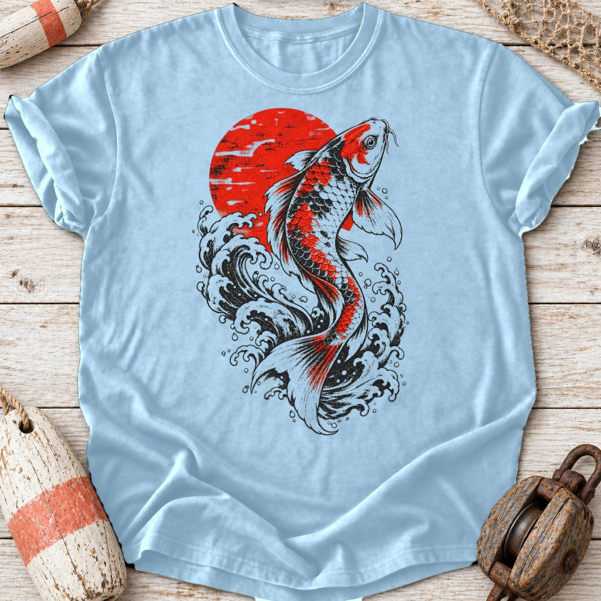Red Koi Rising Sun