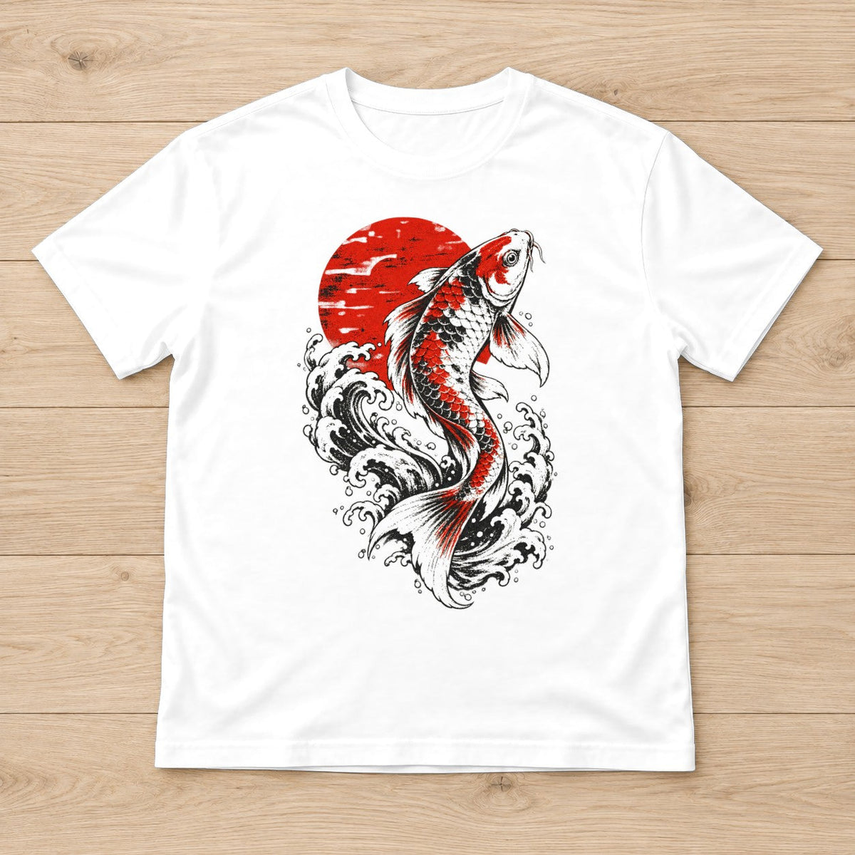 Red Koi Rising Sun