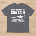 Stay Calm Shark t-shirt in Charcoal
