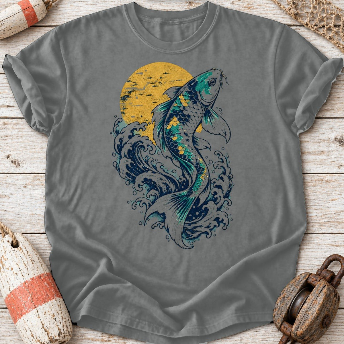 Teal & Gold Koi