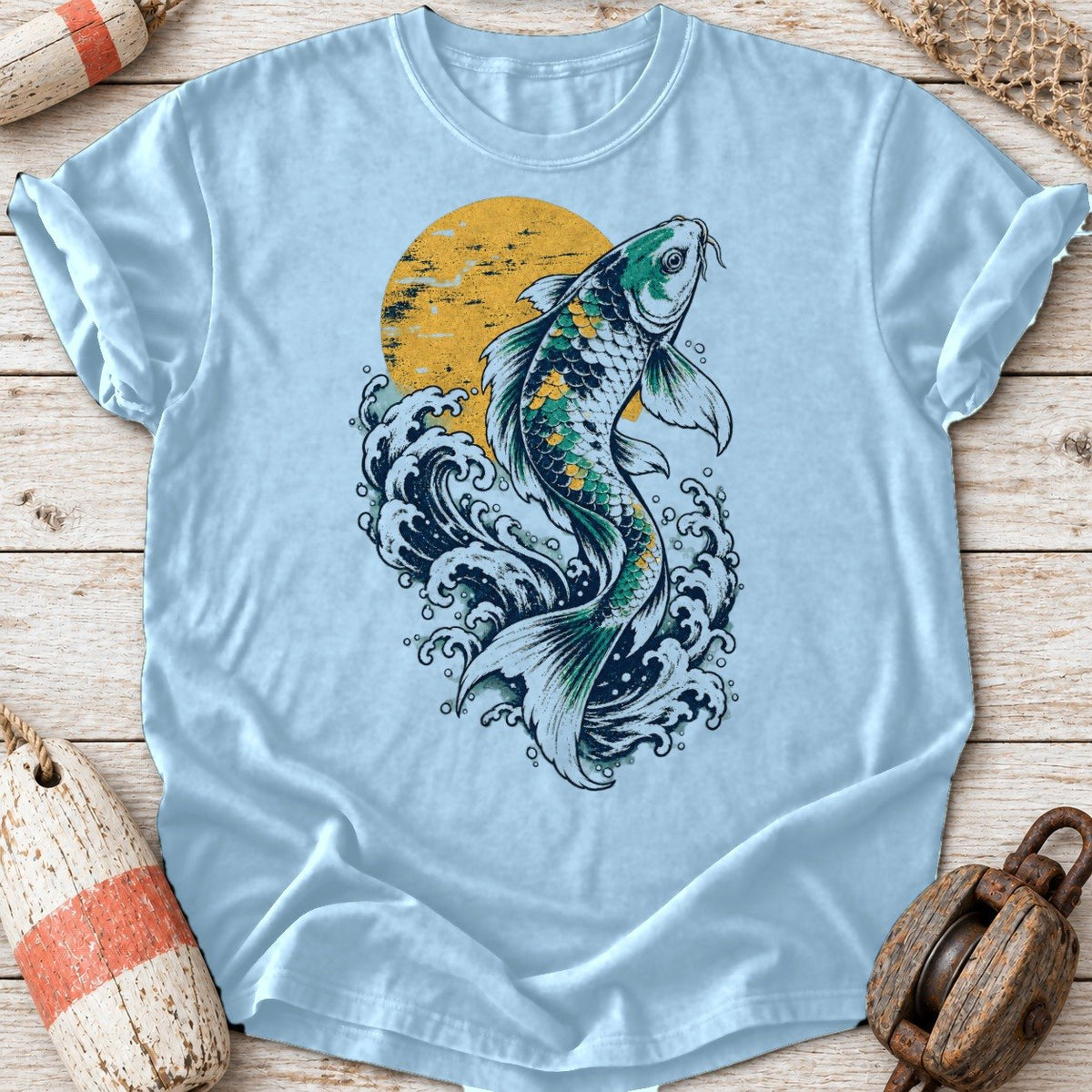 Teal & Gold Koi