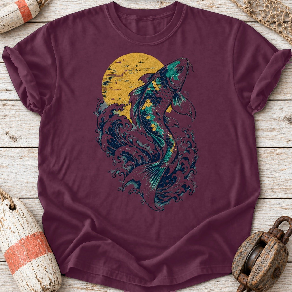 Teal & Gold Koi