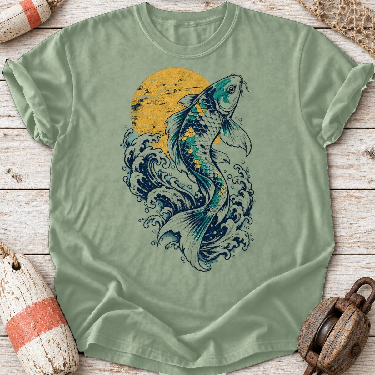 Teal & Gold Koi