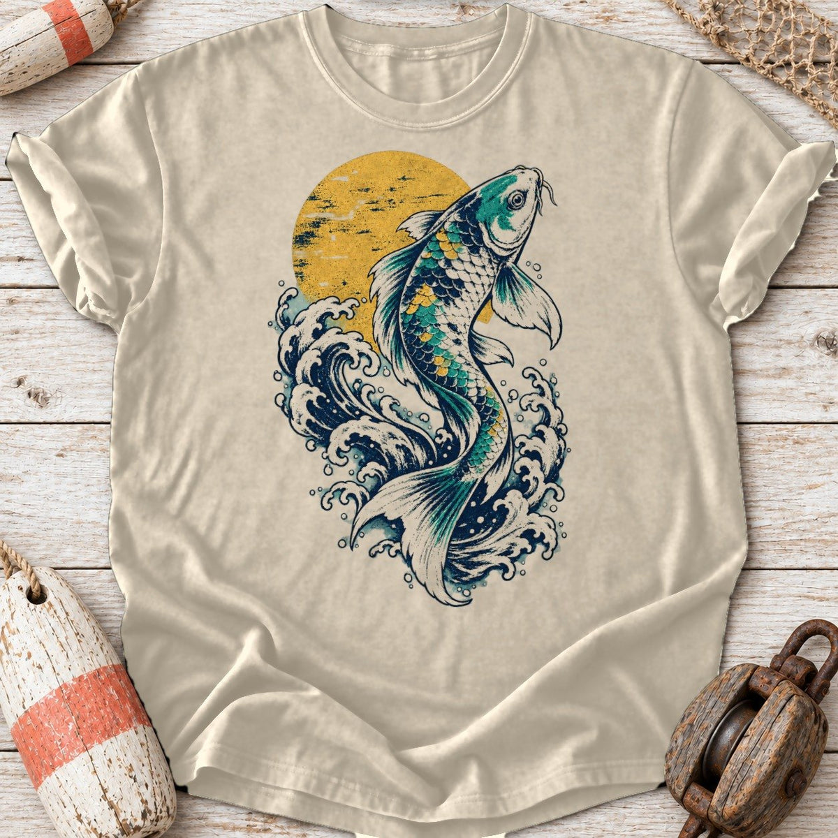 Teal & Gold Koi