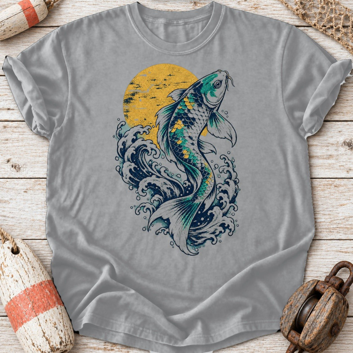 Teal & Gold Koi