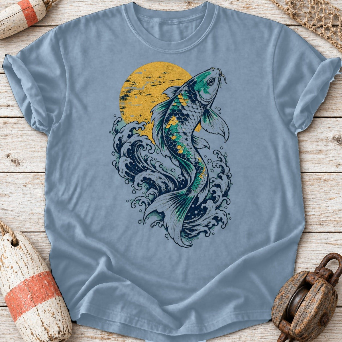 Teal & Gold Koi
