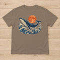 Whale and Full Moon t-shirt in Brown Savana